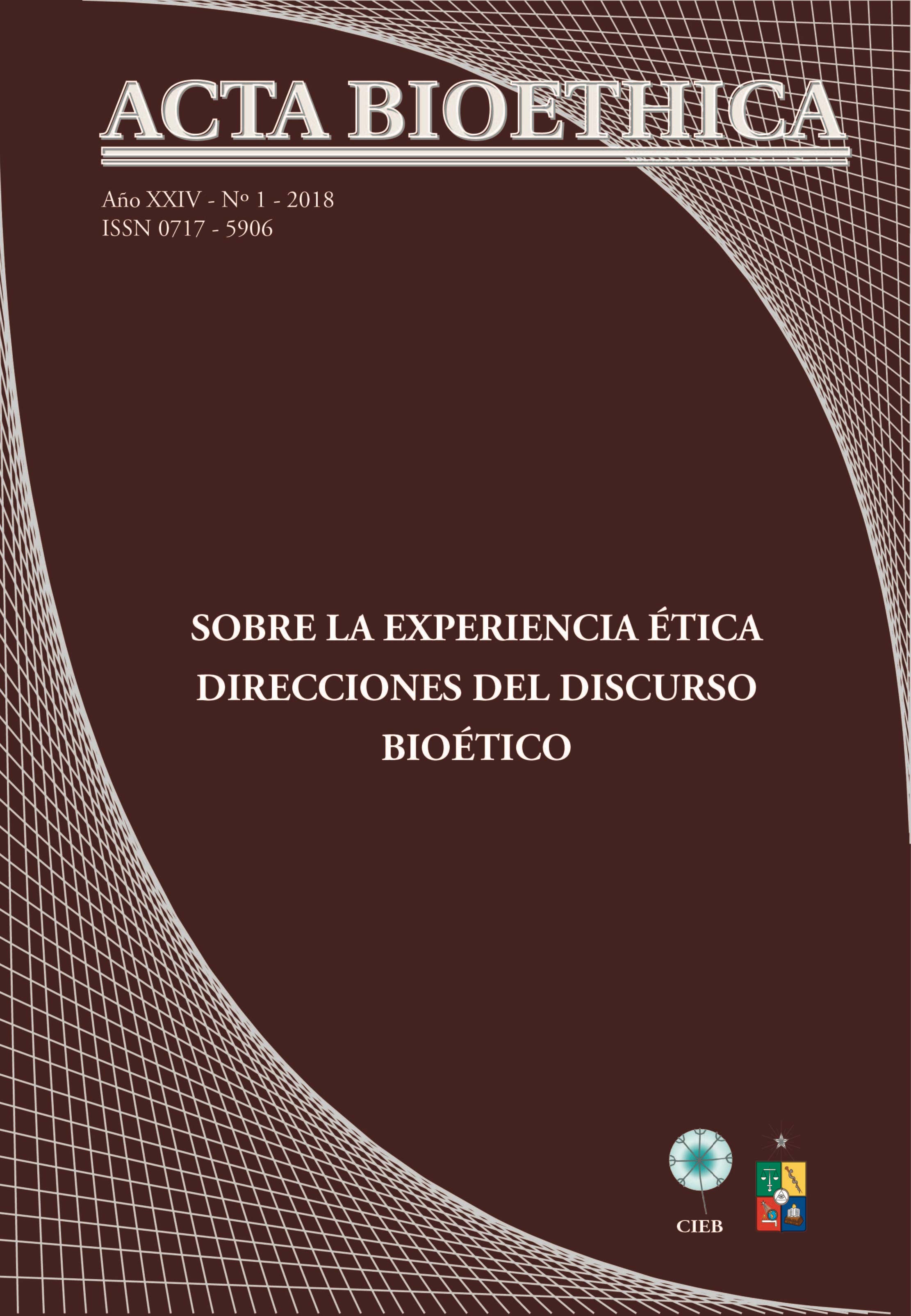 												View Vol. 24 No. 1 (2018): Sobre la experiencia ética. Direcciones del discurso bioético
											